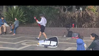 AC/DC style best street performer in Sydney - James van Hest