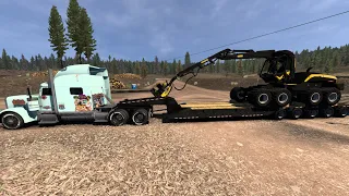 American Truck Simulator ..  Ponsse Scorpion Trailer  Mods + Peterbilt Truck Mods