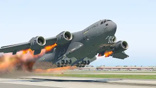 World's Heaviest C-17 Engines Catch Fire During Takeoff [XP11]