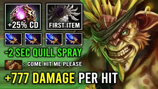 WTF 1st Item Blade Mail 1v5 Run At Them with 777 Damage Per Hit & 2 Sec CD Quill Bristleback Dota 2