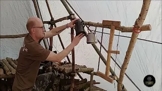 THE BUSHCRAFT WOODSMEN SHELTER TEST NIGHT 2  TESTING THE PORCH