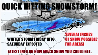 Quick hitting Winter storm to bring several inches of snow for areas! Midwest to the Mid Atlantic!