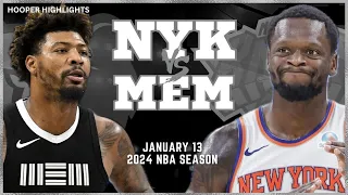 Memphis Grizzlies vs New York Knicks Full Game Highlights | Jan 13 | 2024 NBA Season