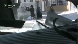 Raw: Syrian Woman Caught in Gun Battle