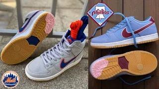 Nike SB Dunk Mets HIGH Phillies low Sneaker Review in hand