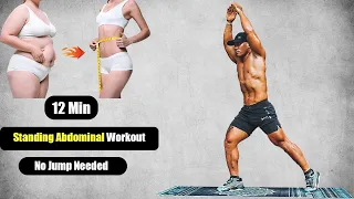 12 Minutes Standing Abs Workout At Home Without Jumping.