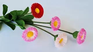 How To Make English Daisy Paper Flower / Paper Flower / Góc nhỏ Handmade