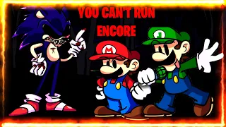 FNF You Can't Run ENCORE BUT The Mario Bros sing it. (Sonic.EXE Xenophanes VS Mario and Luigi)