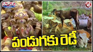 Shruti Singh From Vadodara Makes Ganesh Idol Using Cow Dung | V6 Weekend Teenmaar