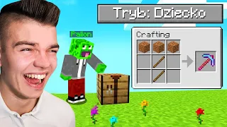 MINECRAFT, ale GRAM NA NAJŁATWIEJSZYM POZIOMIE! (TRYB DZIECKO)