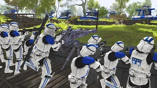 501st Clone TRENCH WALLS Defense Against DROID CHARGE! - Men of War: Star Wars Mod