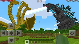 I Found GODZILLA vs KING GHIDORAH in Minecraft Pocket Edition...