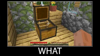 Minecraft wait what meme part 17 Hidden chest base