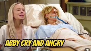 YR Abby cries when she sees Ashley lying in the hospital emergency room -will take revenge on Tucker