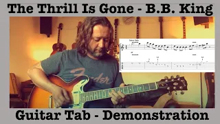 The Thrill Is Gone - B.B.King - Guitar Lesson - Tab - Solo Rhythm & Lead Parts - No Chat - Just Play