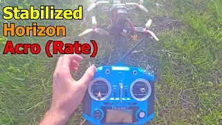 Flight modes on a quadcopter (Stabilized, Horizon, Acro - Switch)