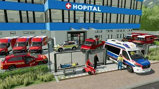 Hôpital privé ultra sécurisé à 8.000.000€ plein d'ambulances et de véhicules d'aide aux victimes