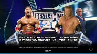 WWE 2K22 | Batista vs Triple H | Wrestlemania 21 | World Heavyweight Championship