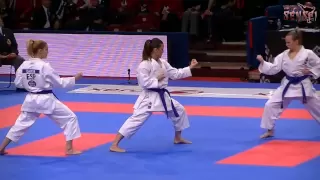 Spain female team - Kata Annan + bunkai - Bronze final 21st WKF World Karate Championship Paris 2012