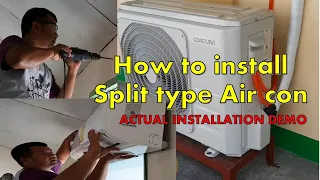 Actual Installation of Split type Air con