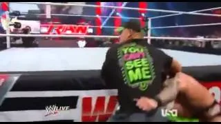 WWE RAW 20/1/14 JOHN CENA TAKES REVENGE ON RANDY ORTON