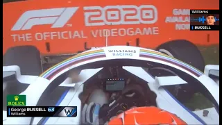 George Russell safety car crash. Imola 2020