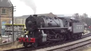 Keighley & Worth Valley Railway: The USATC Class S160 2-8-0 No.5820 'Big Jim' at Keighley. (V4)