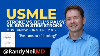 USMLE STEP 1, 2CK, 3: NEUROLOGY -STROKE vs. BELL'S PALSY vs. BRAIN STEM STROKE