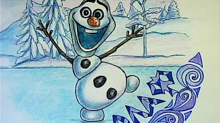 Как нарисовать снеговика Олафа из мультика Холодное сердце