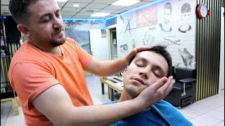 ASMR Loud Neck and Hair Cracking | Strong Massage by Murat from Cambeyli Barbershop