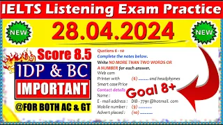 IELTS LISTENING PRACTICE TEST 2024 WITH ANSWERS | 28.04.2024