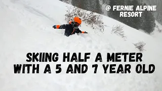 Skiing 50cm With a 5 and 7 Year Old | Fernie Alpine Resort