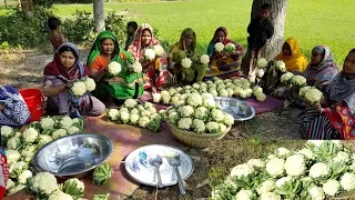 Cauliflower Pakura/Chop Prepared By Women - 80 KG Cauliflower Pakura Making To Feed Village Kids