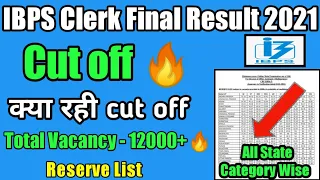 Ibps Clerk Final Cut off 2021-22 | Ibps clerk 2021 final cut off | ibps clerk cut off 2022