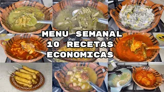 MENU SEMANAL CON $50 PESOS//10 RECETAS/FABI CEA