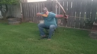 Shooting a trad bow out of the Waldrop Pac Seat