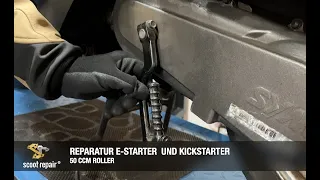 Kickstarter und E-Starter beim Roller reparieren