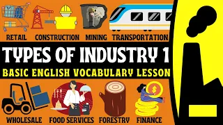 Types of Industry | English Glossary | Wordlist | Construction | Food | English Speaking Practice 🏗