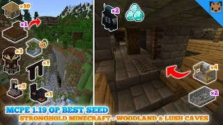 Minecraft pe 1.19 Seed - Village & Portal with Stronghold Mineshaft - Woodland & lush cave!!