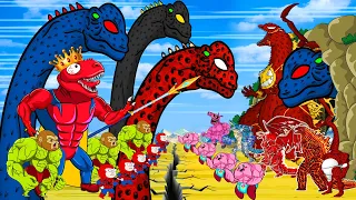 Rescue GODZILLA & KONG From All Kaiju& Crocodile Ghidorah Kong Velociraptor Death? Cartoon Animation