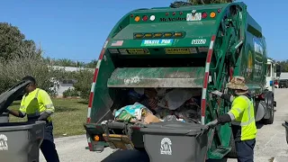 Big Waste Pro Autocar ACX McNeilus Rear Loader Garbage Truck Packing Trash