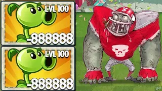 PvZ 2 Custom , All plants level max use 5 PF Vs all star zombie level 10.