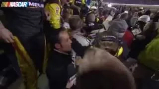 Post race brawl between Keselowski, Gordon, Harvick