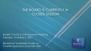 BOARD OF COMMISSIONERS - PRE MEETING - Oct 05 2021