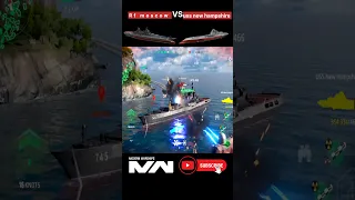 Modern Warships-Uss new hampshire vs rf moscow 🔥#modernwarships #shorts