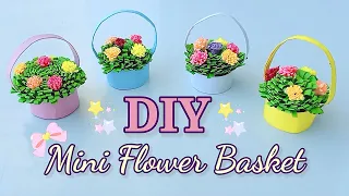 DIY Mini Flower Basket Idea With Bottle Cap || Mini flower basket || Desk Organizar || Paper craft