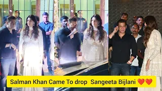When Salman Khan Came To Drop Sangeeta Bijlani 😍😍❤️ leaving from Aayush Arpita Khan Sharma Eid party