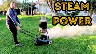 Steam Power Lawn Mower