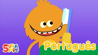 Escove Os Dentes | Canções Infantis | Super Simple Português