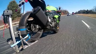 MoTow Motorcycle Tow Hitch on the highway